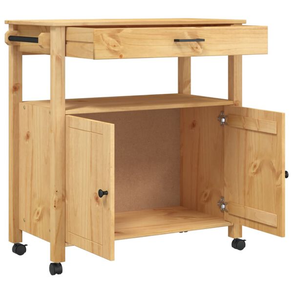vidaXL Kitchen Trolley MONZA 84x40x90 cm Solid Wood Pine