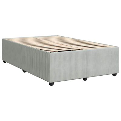 vidaXL Bed Frame without Mattress Light Grey Full Velvet