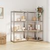 vidaXL 4-Layer Shelves 2 pcs Silver Steel&Engineered Wood