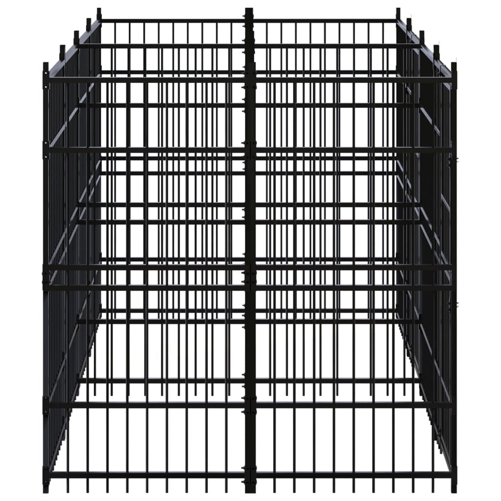 vidaXL Outdoor Dog Kennel Steel 7.37 m²