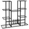vidaXL Flower Stand 94.5x25x89 cm Black Iron
