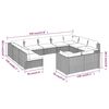 vidaXL 11 Piece Garden Lounge Set with Cushions Black Poly Rattan