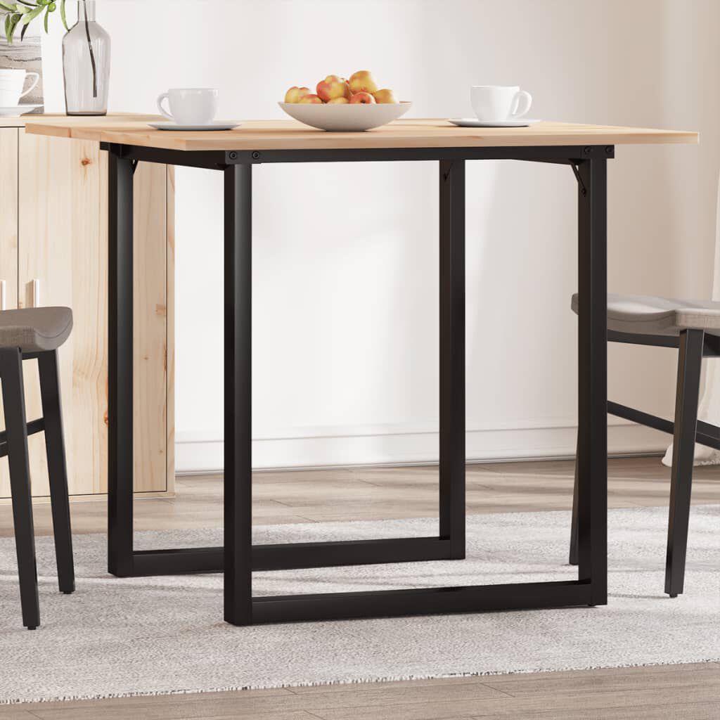 vidaXL Dining Table O-Frame 80x80x75 cm Solid Wood Pine and Steel