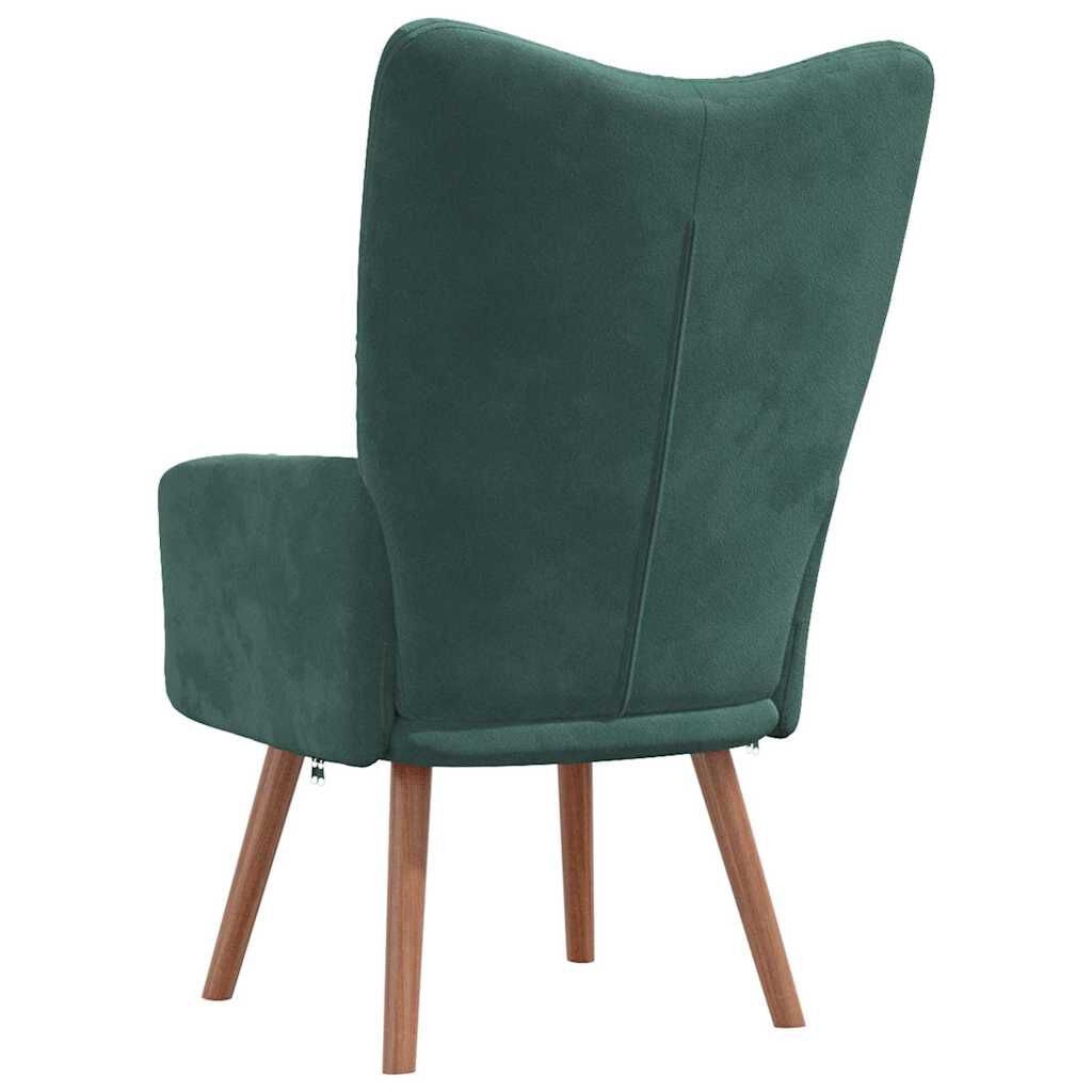 vidaXL Relaxing Chair Dark Green Velvet