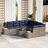 vidaXL Sofa Set with Cushion 9 pcs Grey Poly Rattan