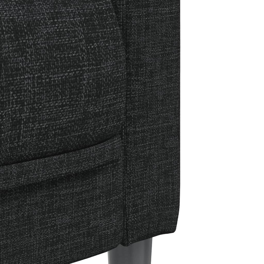 vidaXL 2 Piece Sofa Set Black Fabric