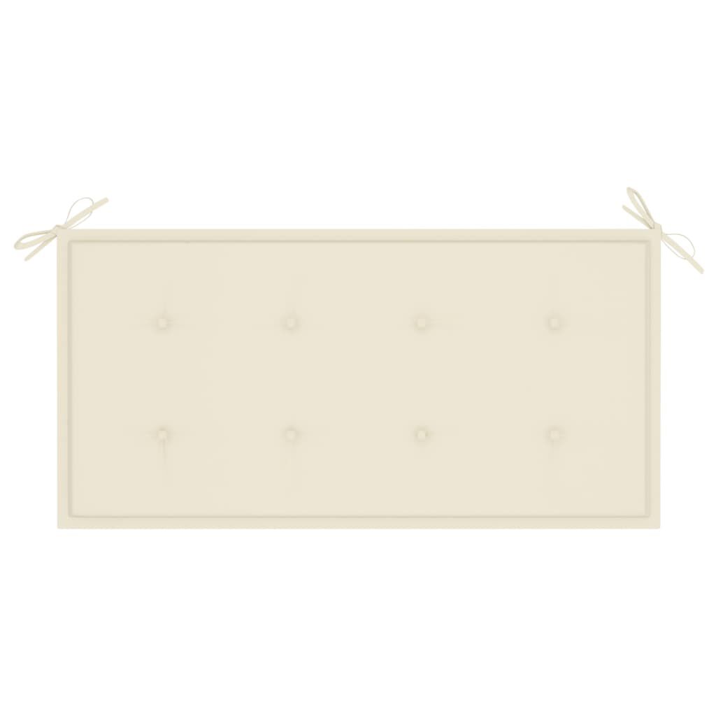 vidaXL Garden Bench with Cream Cushion 112 cm Solid Teak Wood