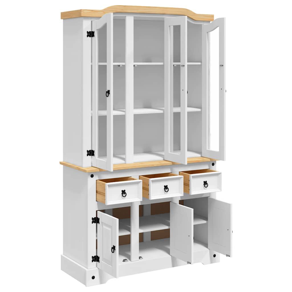 vidaXL Highboard Corona White 112x43x196 cm Solid Wood Mexican Pine