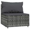 vidaXL Garden Middle Sofas with Cushions 2 pcs Grey Poly Rattan