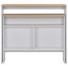 vidaXL Bar Table with 2 Table Tops White and Oak 130x40x120 cm