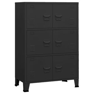 vidaXL Industrial Storage Chest Black 75x40x115 cm Metal
