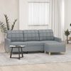 vidaXL 3-Seater Sofa with Footstool Light Grey 180 cm Fabric