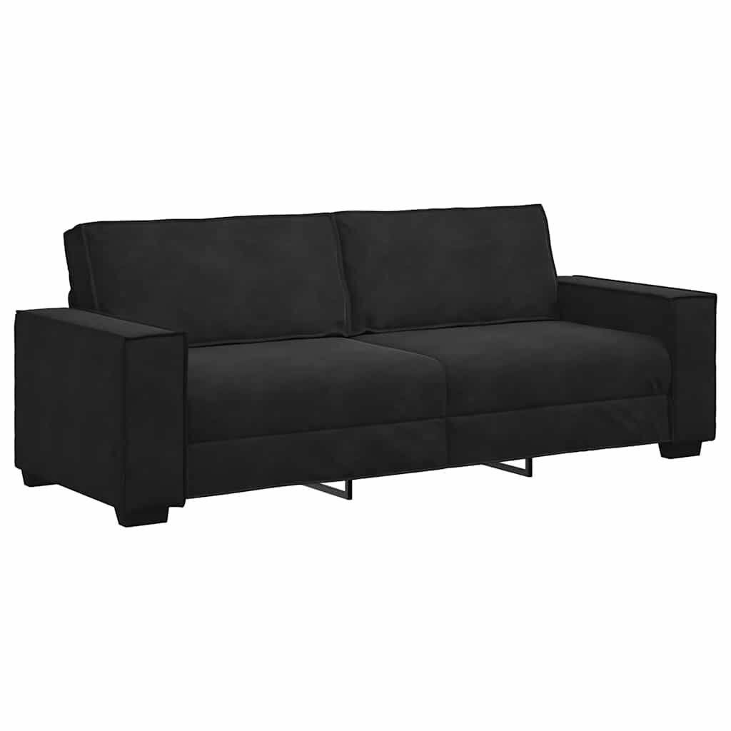 vidaXL 2 Piece Sofa Set with Cushions Black Velvet
