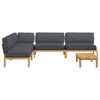 vidaXL Sofa Set with Cushion Plain 5 pcs Anthracite Solid Acacia Wood