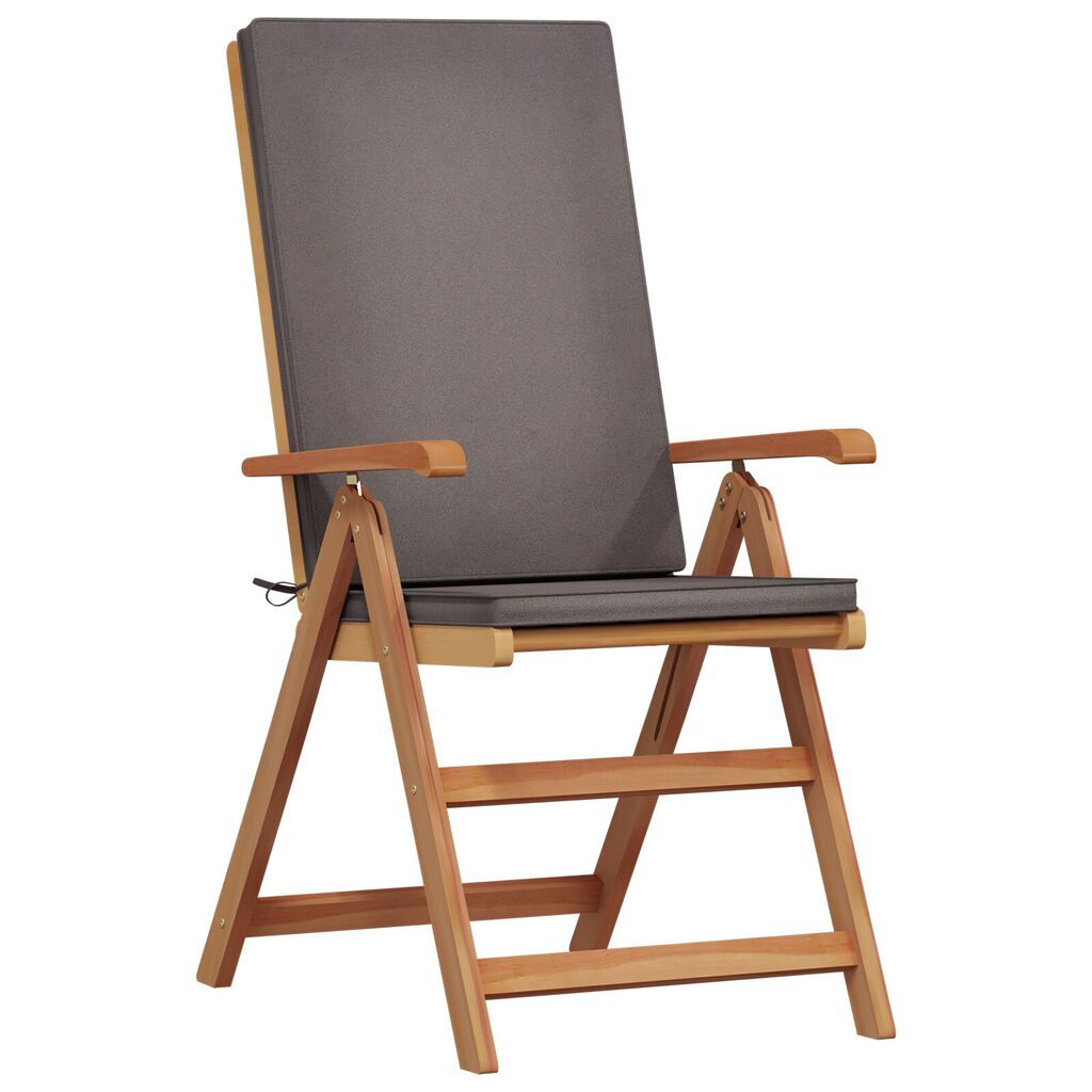 vidaXL Reclining Garden Chairs with Cushions 6 pcs Solid Teak Wood