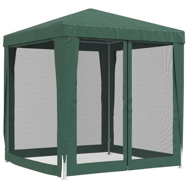 vidaXL Party Tent with 4 Mesh Sidewalls Green 2x2 m HDPE