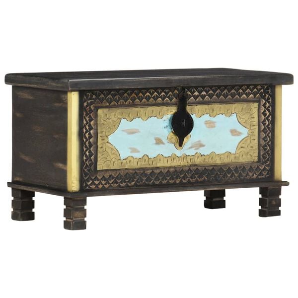 vidaXL Storage Chest Black 80x40x45 cm Solid Mango Wood