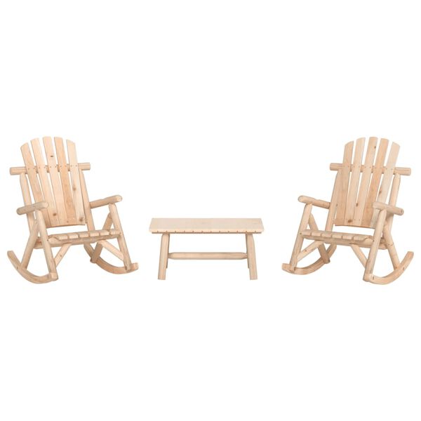 vidaXL 3 Piece Garden Lounge Set Solid Wood Spruce