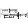 vidaXL Metal Bed Frame without Mattress with Footboard Black 193x203cm