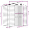 vidaXL Garden Shed Light Brown 191x130x198 cm Galvanised Steel