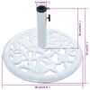 vidaXL Umbrella Base White 12 kg 48 cm Cast Iron