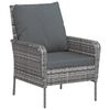 vidaXL Garden Chair with Footstool Grey Poly Rattan