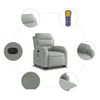 vidaXL Electric Stand up Massage Recliner Chair Light Grey Velvet