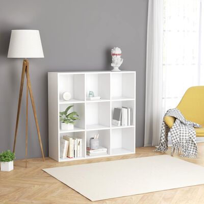 vidaXL Book Cabinet White 98x30x98 cm Engineered Wood