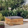 vidaXL Garden Footrest with Dark Grey Cushion Solid Wood Teak