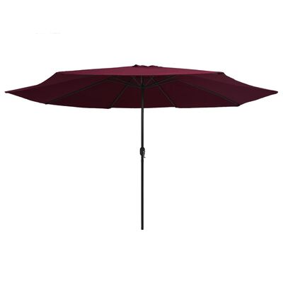 vidaXL Garden Parasol with Metal Pole 390 cm Bordeaux Red