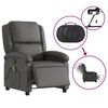 vidaXL Electric Massage Recliner Chair Grey Real Leather