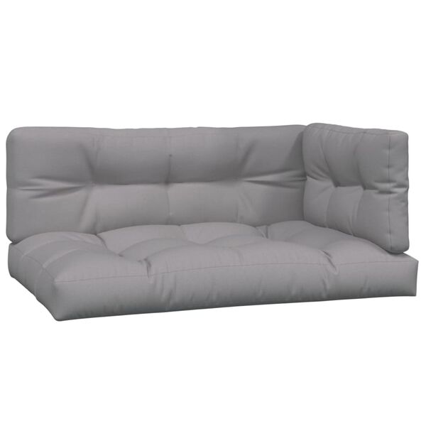 vidaXL Pallet Cushions 3 pcs Grey Fabric