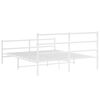 vidaXL Metal Bed Frame without Mattress with Footboard White 150x200cm