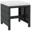 vidaXL 9 Piece Outdoor Dining Set Poly Rattan and Acacia Wood Black