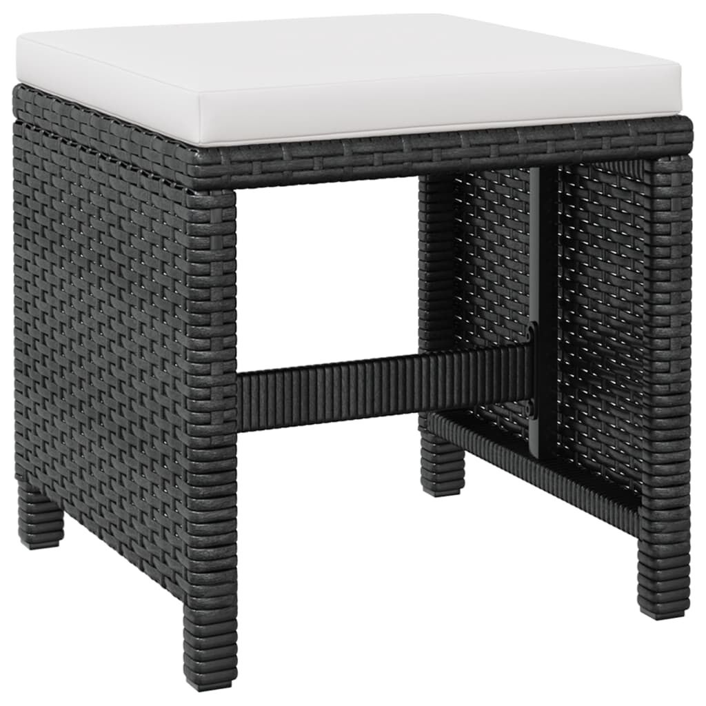 vidaXL 9 Piece Outdoor Dining Set Poly Rattan and Acacia Wood Black
