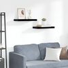 vidaXL Floating Wall Shelves 2 pcs High Gloss Black 50x23x3.8 cm MDF