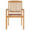 vidaXL Stacking Garden Chairs with Cushions 6 pcs Solid Teak Wood