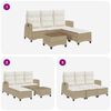 vidaXL 3 Piece Garden Sofa Set with Cushions L-shaped Beige Poly Rattan