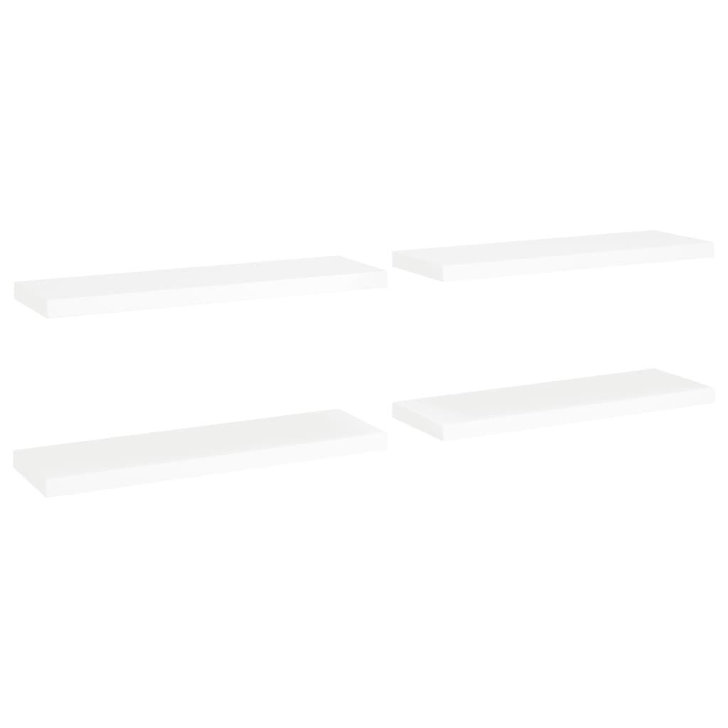 vidaXL Floating Wall Shelves 4 pcs White 80x23.5x3.8 cm MDF