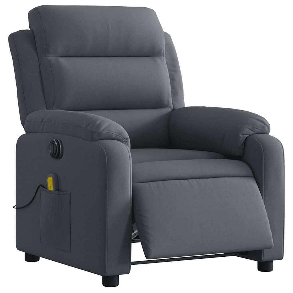 vidaXL Electric Massage Recliner Chair Dark Grey Velvet