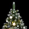 vidaXL Artificial Hinged Christmas Tree 300 LEDs & Ball Set 210 cm