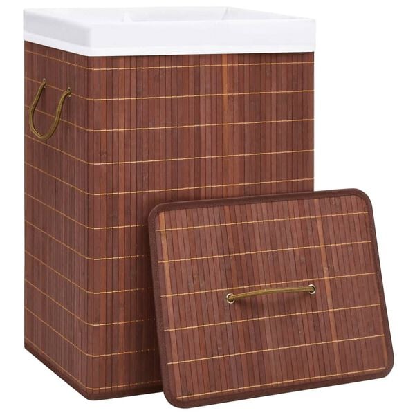 vidaXL Bamboo Laundry Basket Brown 72 L