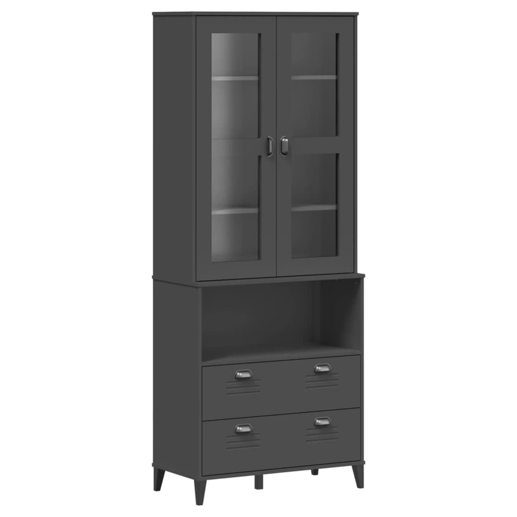 vidaXL Highboard VIKEN Anthracite Grey 80x40x200 cm Solid Wood Pine