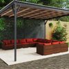 vidaXL 11 Piece Garden Lounge Set with Cushions Poly Rattan Brown