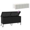 vidaXL Garden Storage Box with Wheels Black 160x55x75 cm Poly Rattan