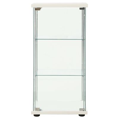 vidaXL Storage Cabinet Tempered Glass White