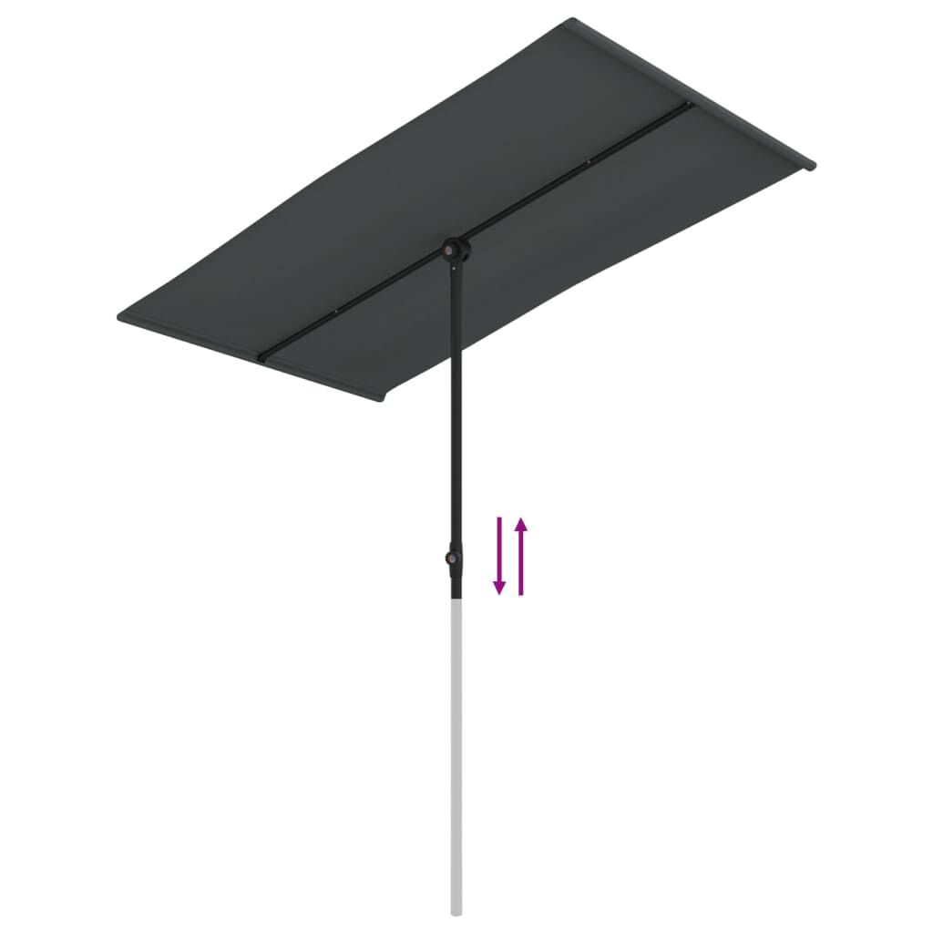vidaXL Garden Parasol with Aluminium Pole 180x110 cm Anthracite