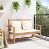 vidaXL Bench Brown and Cream 110 x 66 x 76 cm Solid Teak Wood
