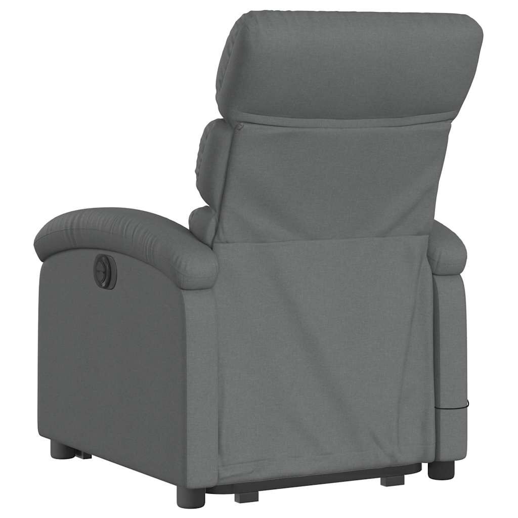 vidaXL Stand up Massage Recliner Chair Dark Grey Fabric