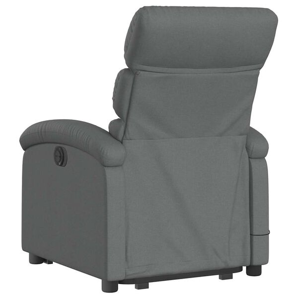 vidaXL Stand up Massage Recliner Chair Dark Grey Fabric